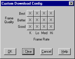 Custom Download Configuration Dialog Box