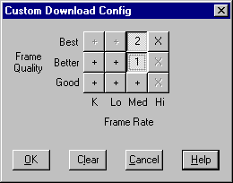 Custom Download Configuration Dialog Box