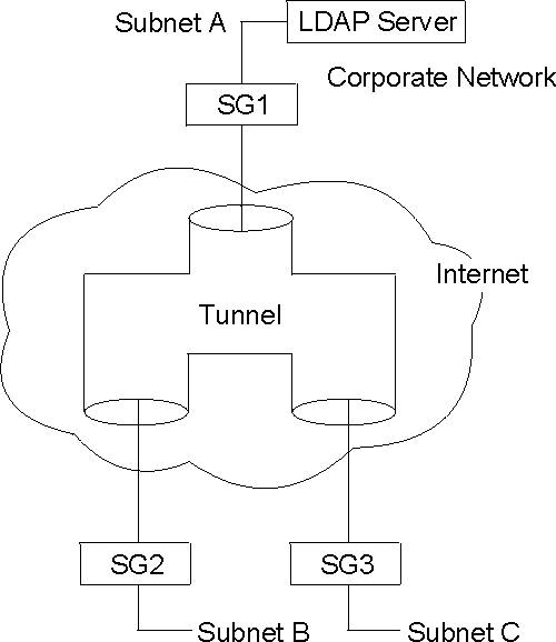 Figure of a tunnel protecting traffic that traverses the Internet