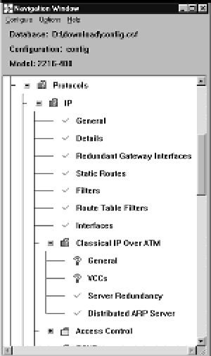 Screen capture of typical Navigation Window.