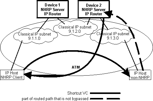 NHRP in classical IP environment with a non-NHRP device