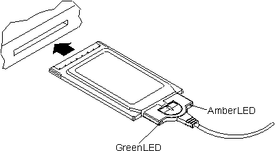 PC Card into slot